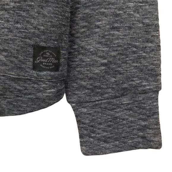 Good Man Quilted Jacket Mens Large Heathered Gray Snap Mock Neck Cotton Casual - Picture 8 of 12